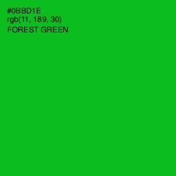 #0BBD1E - Forest Green Color Image