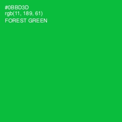 #0BBD3D - Forest Green Color Image