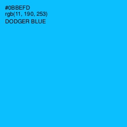 #0BBEFD - Dodger Blue Color Image