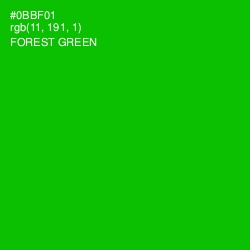 #0BBF01 - Forest Green Color Image