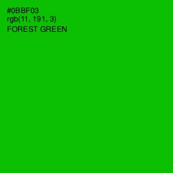 #0BBF03 - Forest Green Color Image