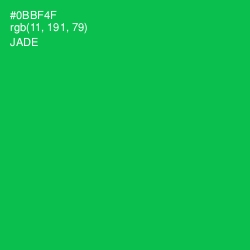 #0BBF4F - Jade Color Image
