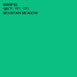 #0BBF83 - Mountain Meadow Color Image