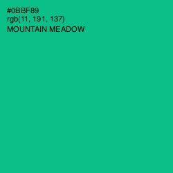 #0BBF89 - Mountain Meadow Color Image