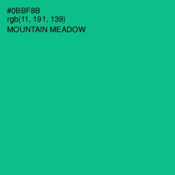 #0BBF8B - Mountain Meadow Color Image