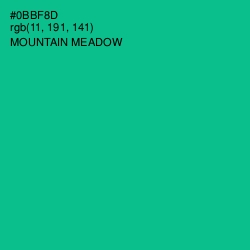 #0BBF8D - Mountain Meadow Color Image