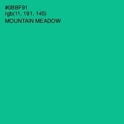 #0BBF91 - Mountain Meadow Color Image