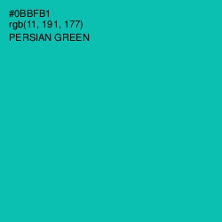 #0BBFB1 - Persian Green Color Image