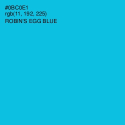 #0BC0E1 - Robin's Egg Blue Color Image