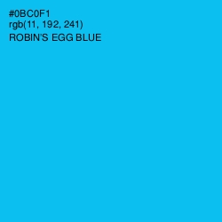 #0BC0F1 - Robin's Egg Blue Color Image