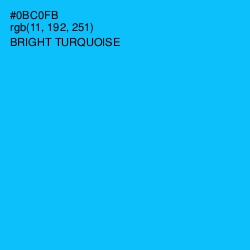 #0BC0FB - Bright Turquoise Color Image