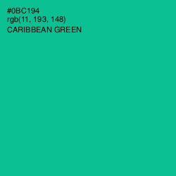 #0BC194 - Caribbean Green Color Image