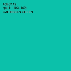#0BC1A9 - Caribbean Green Color Image