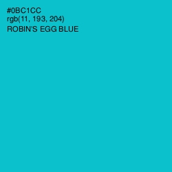 #0BC1CC - Robin's Egg Blue Color Image