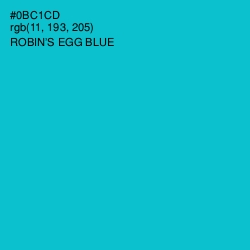 #0BC1CD - Robin's Egg Blue Color Image