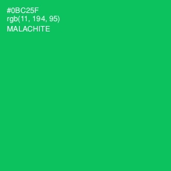 #0BC25F - Malachite Color Image