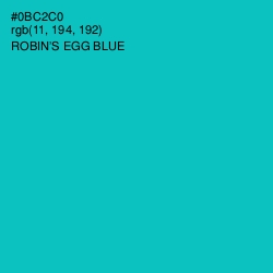 #0BC2C0 - Robin's Egg Blue Color Image