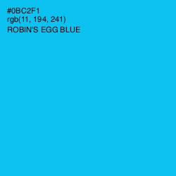 #0BC2F1 - Robin's Egg Blue Color Image