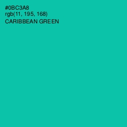 #0BC3A8 - Caribbean Green Color Image