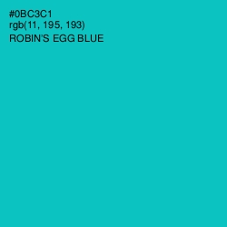 #0BC3C1 - Robin's Egg Blue Color Image