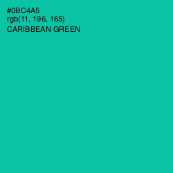 #0BC4A5 - Caribbean Green Color Image