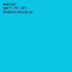 #0BC5E7 - Robin's Egg Blue Color Image