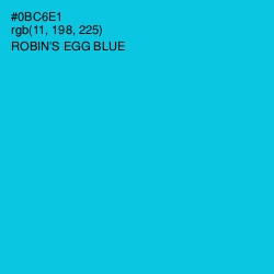 #0BC6E1 - Robin's Egg Blue Color Image