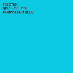 #0BC7E0 - Robin's Egg Blue Color Image