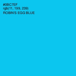 #0BC7EF - Robin's Egg Blue Color Image