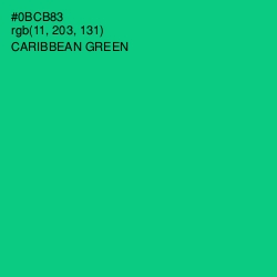 #0BCB83 - Caribbean Green Color Image