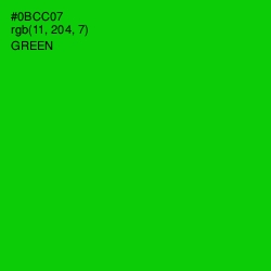 #0BCC07 - Green Color Image