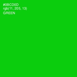 #0BCD0D - Green Color Image