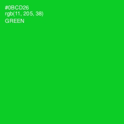 #0BCD26 - Green Color Image