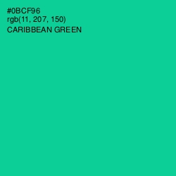 #0BCF96 - Caribbean Green Color Image
