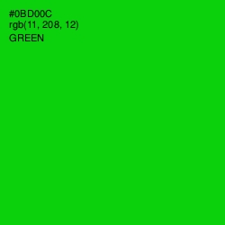 #0BD00C - Green Color Image