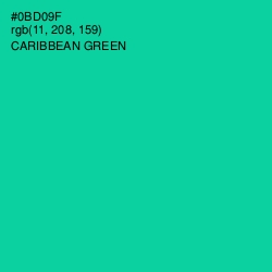 #0BD09F - Caribbean Green Color Image