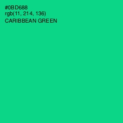 #0BD688 - Caribbean Green Color Image