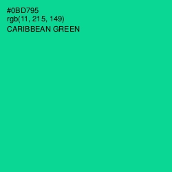 #0BD795 - Caribbean Green Color Image