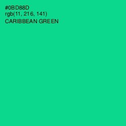 #0BD88D - Caribbean Green Color Image