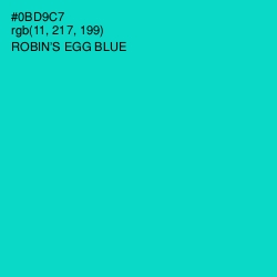 #0BD9C7 - Robin's Egg Blue Color Image