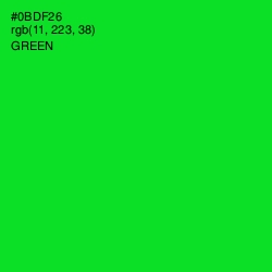 #0BDF26 - Green Color Image