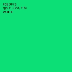 #0BDF76 - Spring Green Color Image