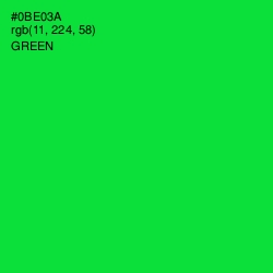 #0BE03A - Green Color Image