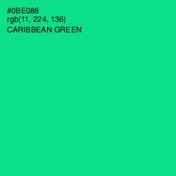 #0BE088 - Caribbean Green Color Image