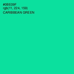 #0BE09F - Caribbean Green Color Image