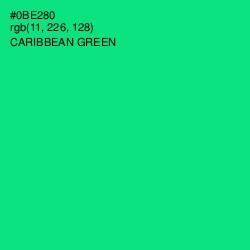 #0BE280 - Caribbean Green Color Image