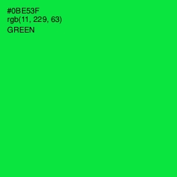 #0BE53F - Green Color Image