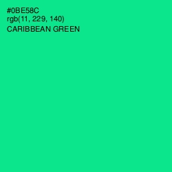 #0BE58C - Caribbean Green Color Image