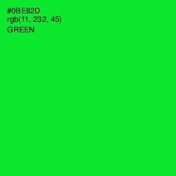 #0BE82D - Green Color Image