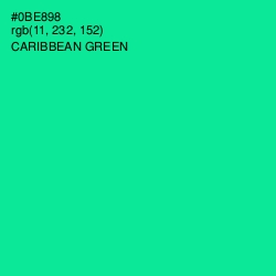 #0BE898 - Caribbean Green Color Image